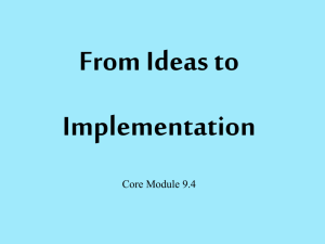 Ideas to Implementation1
