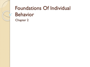 Foundations Of Individual Behavior