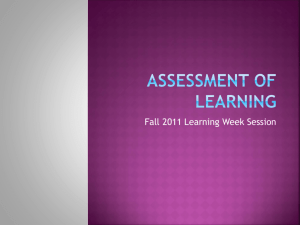 Fall 2011 Learning Week Presentation