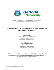 Table for angle of spirality - Daffodil International University