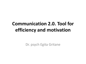 Communication 2.0. Tool for efficiency and motivation