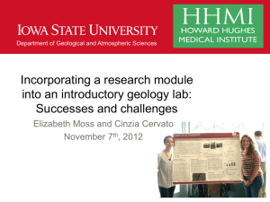 Incorporating a research module into an introductory Geology lab