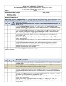 Monitor Checklist