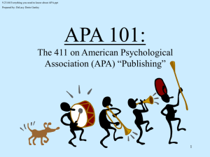 APA 101 - Claremont Graduate University