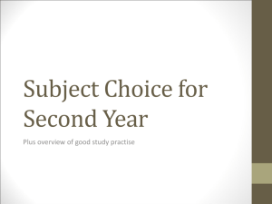 Subject Choice for Second Year presentation to parents