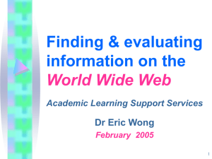 Finding & evaluating information on the World Wide Web