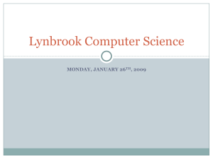 Monday, January 26, 2009. - Lynbrook Computer Science