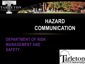 safety data sheets (SDS) - Tarleton State University