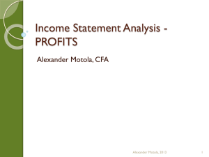 Income Statement Analysis PROFIT UNM Lecture 9-12