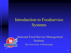 Introduction to Foodservice Systems