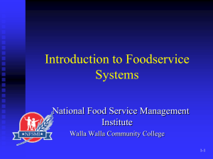 Introduction to Foodservice Systems