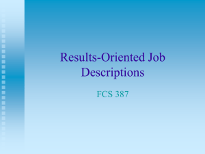 Results Oriented Job Descriptions