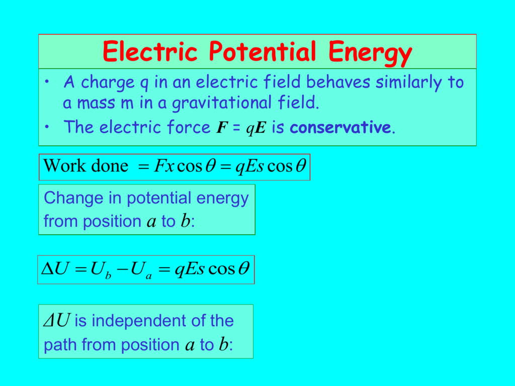 Electric Potential Energy