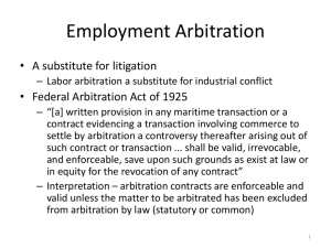 Week 14, Employment Arbitration