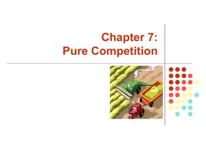 Chapter 7: Pure Competition