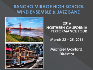 Tour Powerpoint - Rancho Mirage High School Bands