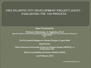 eko atlantic city development project: analysis of its eia