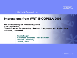 Impressions from OOPSLA 08 + WRT