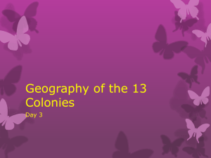 Geography of the 13 Colonies