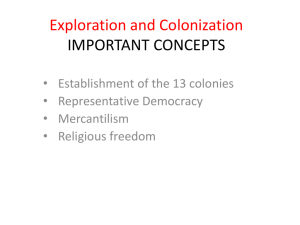 Exploration and Colonization IMPORTANT CONCEPTS