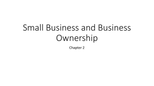 Small Business and Business Ownership