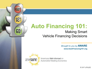 Auto Financing 101 - Auto Financing: AWARE