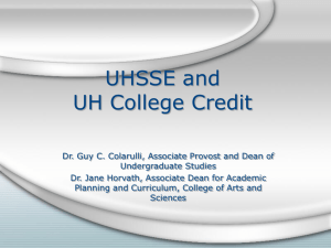 UHSSE and UH College Credit - University of Hartford's Academic