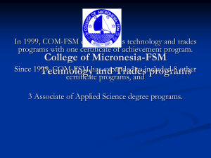 College of Micronesia-FSM Technology and Trades programs