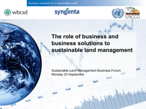 The role of business and business solutions to sustainable land