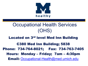 Occupational Health Services OHS - UMMS Wiki