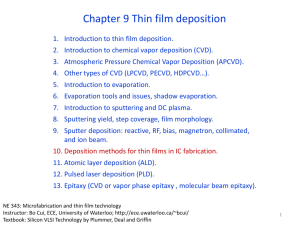 Chapter 9 Thin film deposition IV