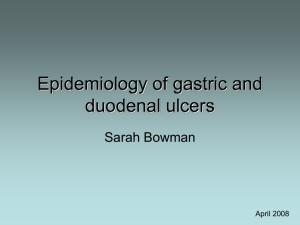 Epidemiology of gastric and duodenal ulcers