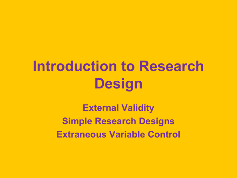 introduction in research design