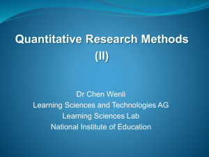 Quantitative Research Methods (II)