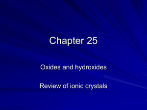 Chapter 25 - Oxides and hydroxides
