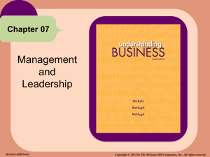 Chapter 7 Management & Leadership