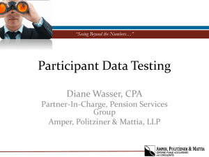 Participant Data Testing
