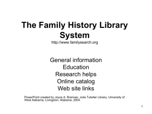 Family Research Power - Julia Tutwiler Library