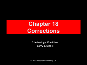 Chapter 18 Corrections Criminology 8 th edition Larry J. Siegel