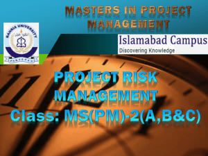 PRM (Project Risk MGT) Lecture#3 by Suhail iqbal