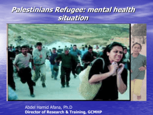 Palestinians Refugee: mental health situation
