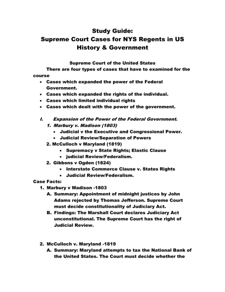 supreme court case study 5 quizlet
