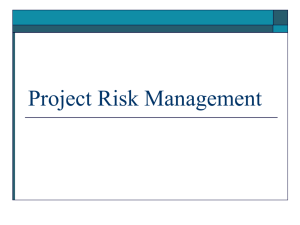 Project Risk Management - Carl Rebman Associate Professor of
