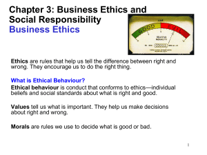 Chapter 3: Business Ethics and Social Responsibility