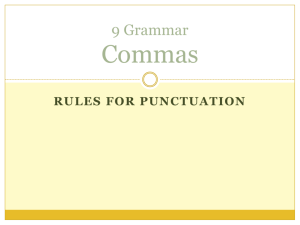 9 Grammar Commas - Pennsbury School District