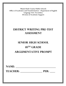 District Writing Pre-Test Assessment