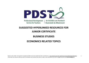 Sample Junior Certificate Business Studies Scheme of Work