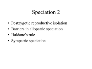 Allopatric and sympatric speciation