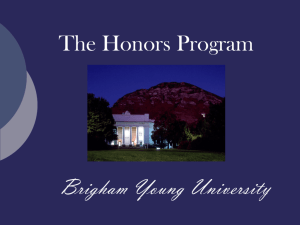 The Honors Program at BYU