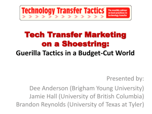 Tech Transfer Marketing on a Shoestring